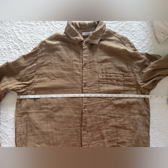 NWT CP Shades Marella Double Cloth Buttondown Free People Sable Brown Size M - Picture 8 of 9
